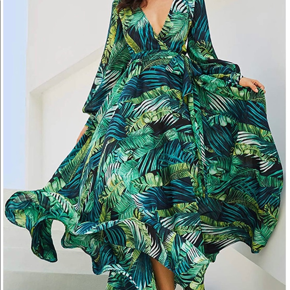 Floral maxi dress w/belt - Picture 3 of 3